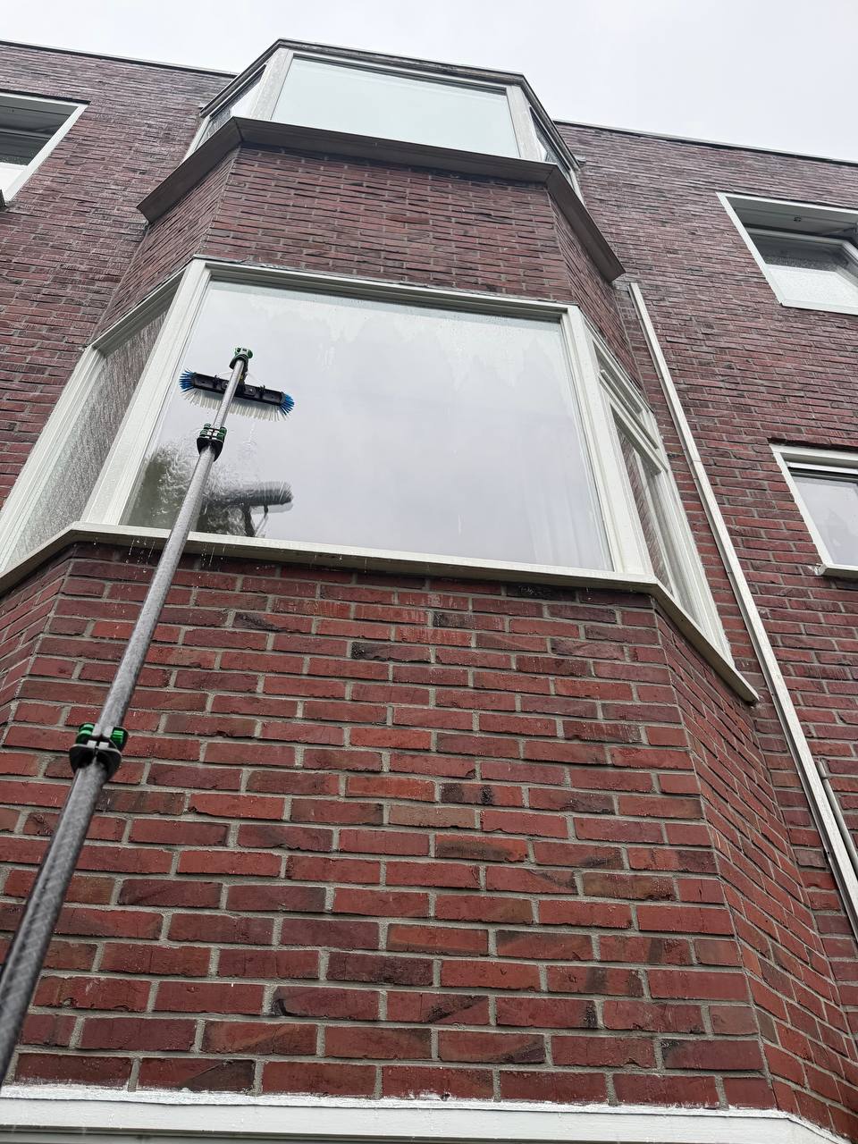 Glazenwassen op hoogte met telescoopsteel — Groningen